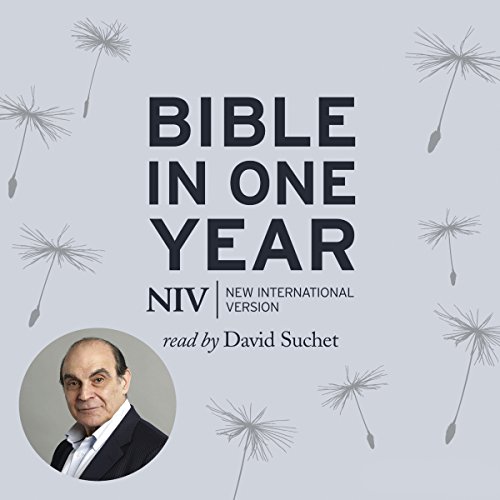 Bible In One Year audio book cover. Read by David Suchet. New International Version.