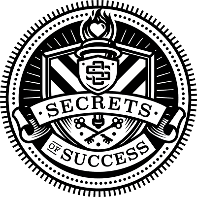 Black and white logo for Secrets Of Success.